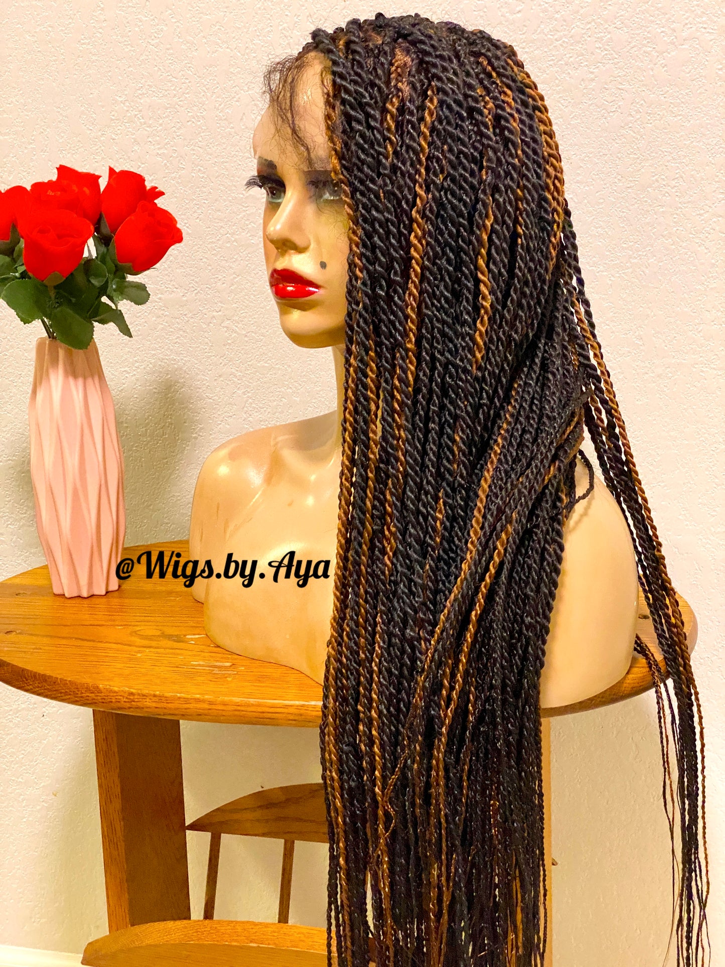 Full lace Senegalese Twists braided wig.