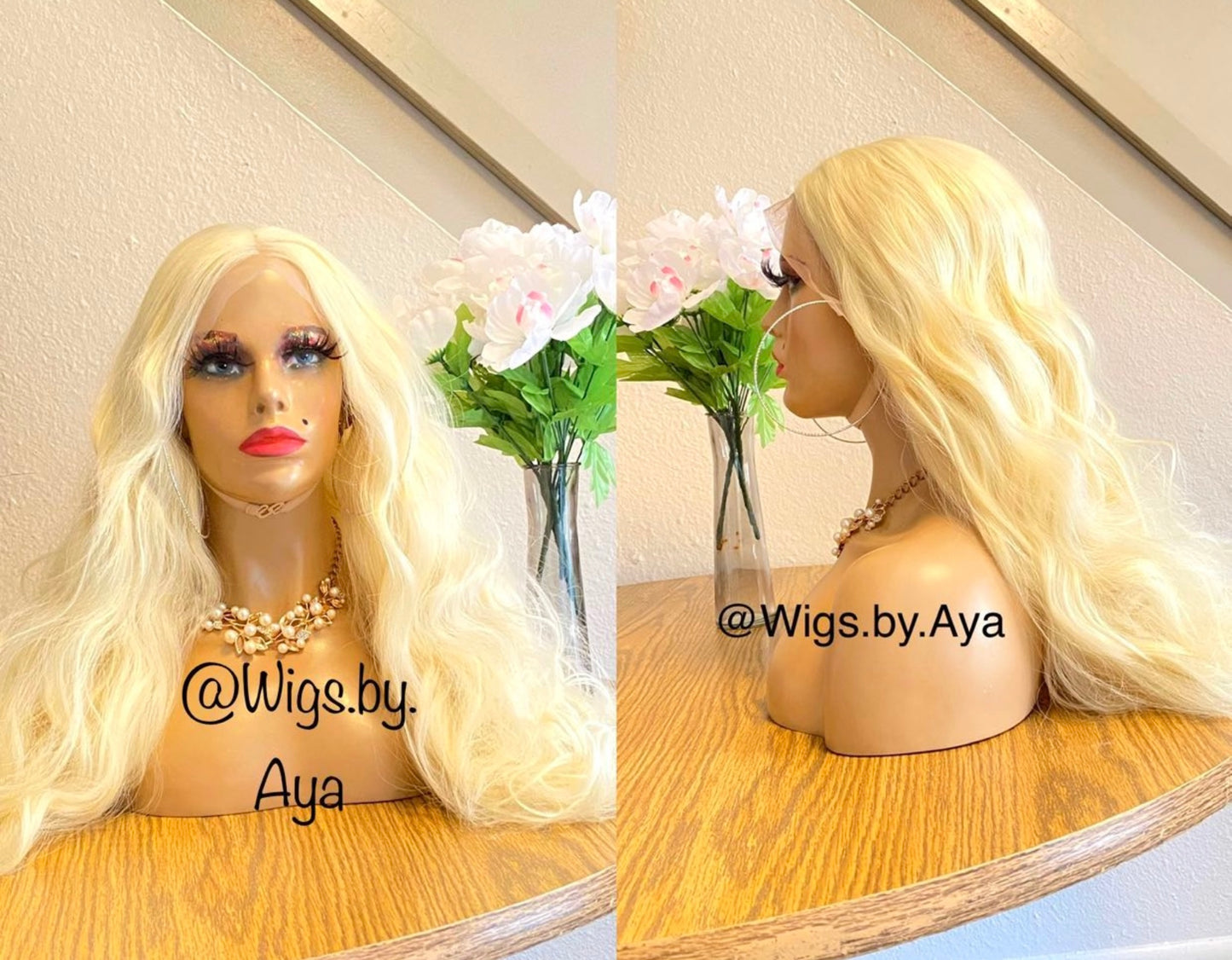 613 blonde body wave human hair wig.