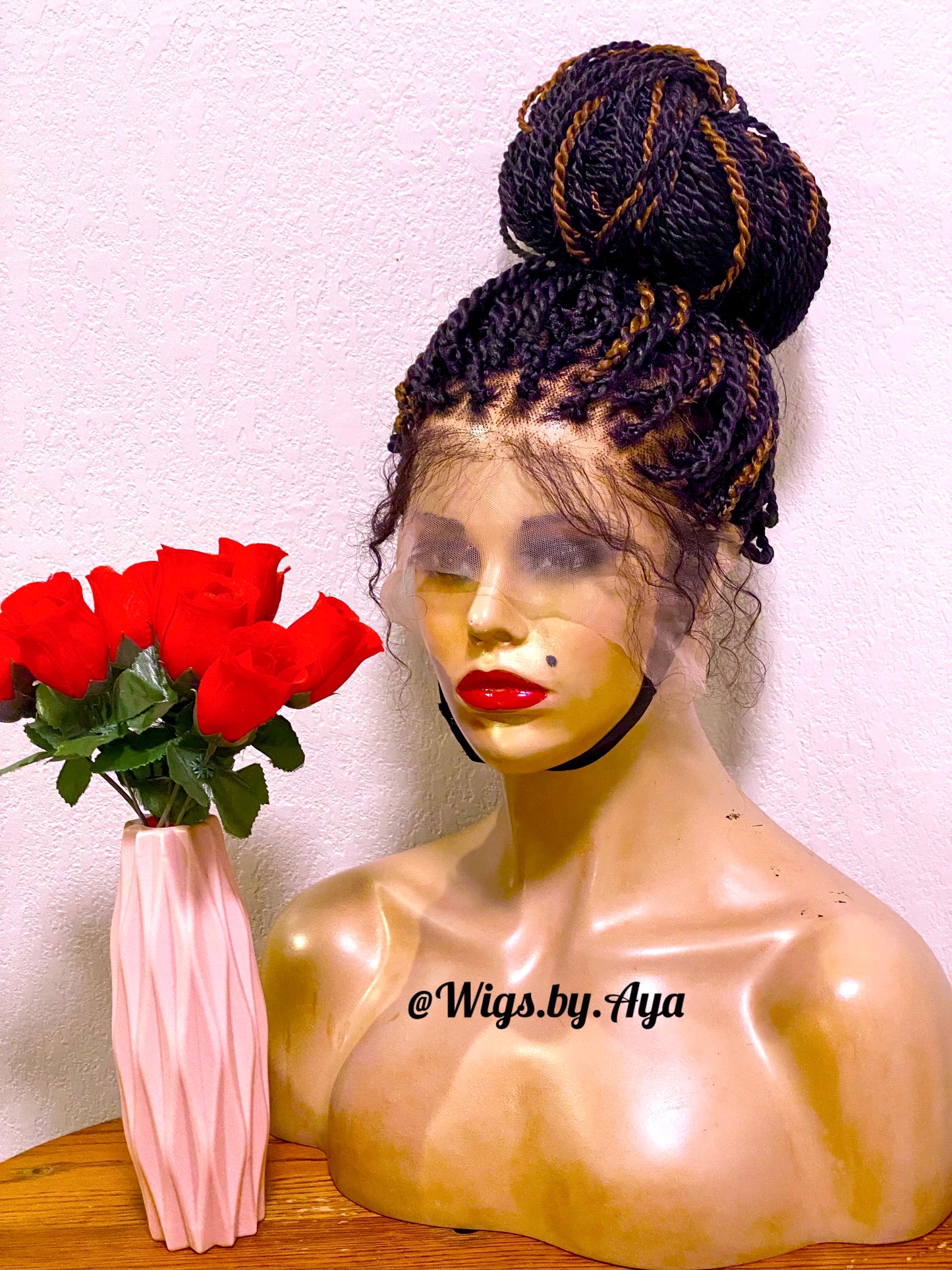 Full lace Senegalese Twists braided wig.