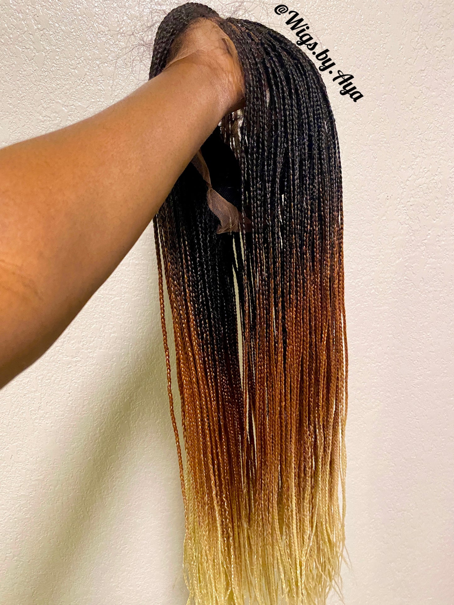 Full lace 3-tone small knotless braided wig.