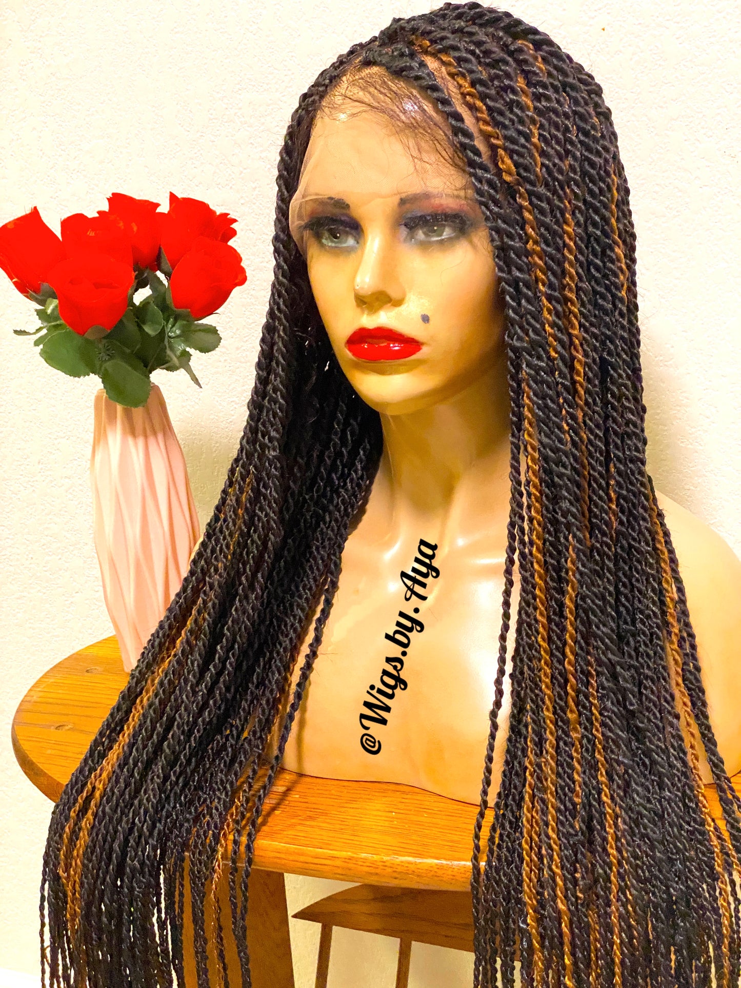 Full lace Senegalese Twists braided wig.