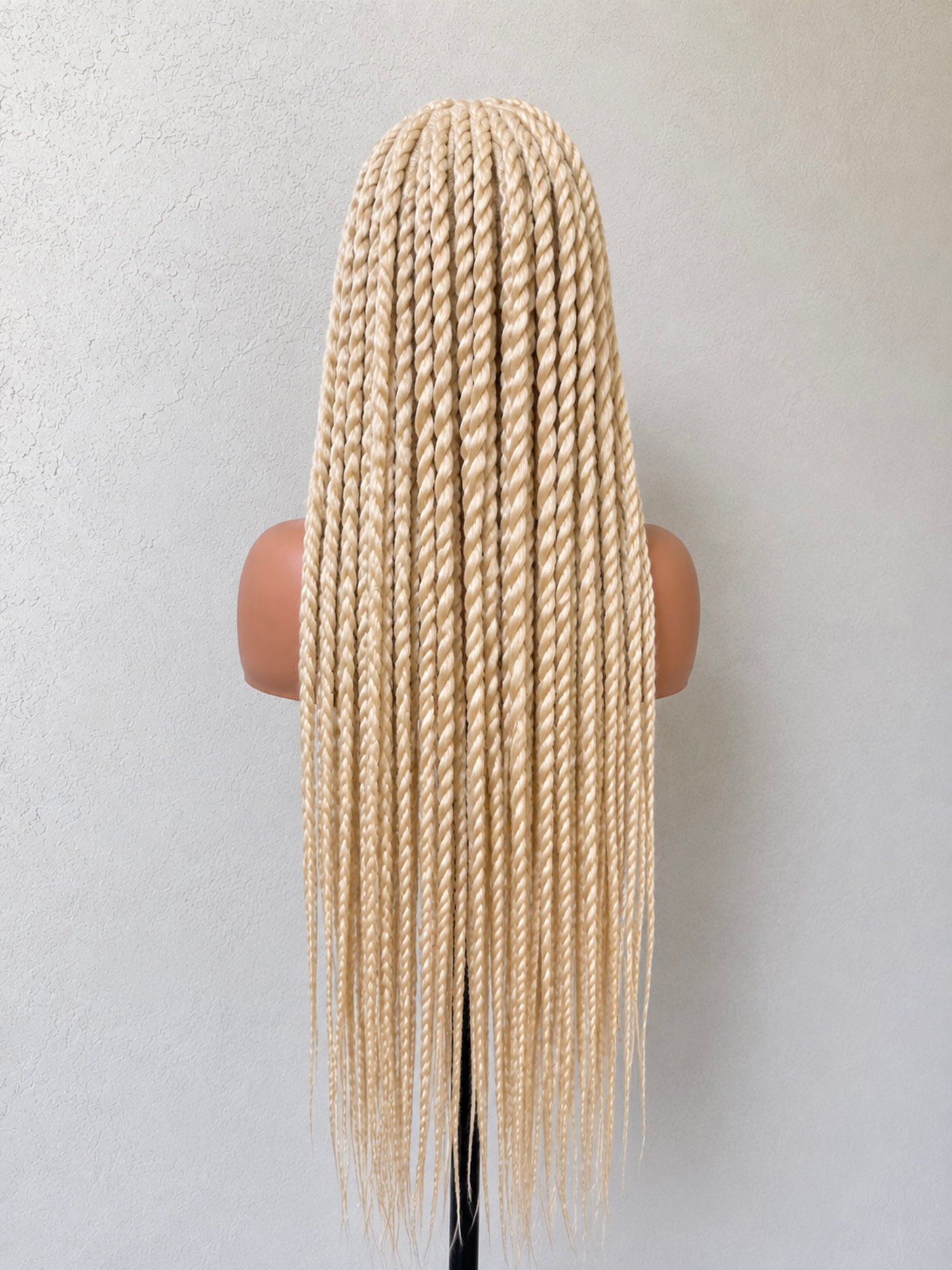 Women's 30in 613 Blonde Luxury Senegalese Twist Made with Lace Frontal Human Hair, Lace Front Wig - Pre-Plucked with Baby Hair, for Daily Wear Natural Look.