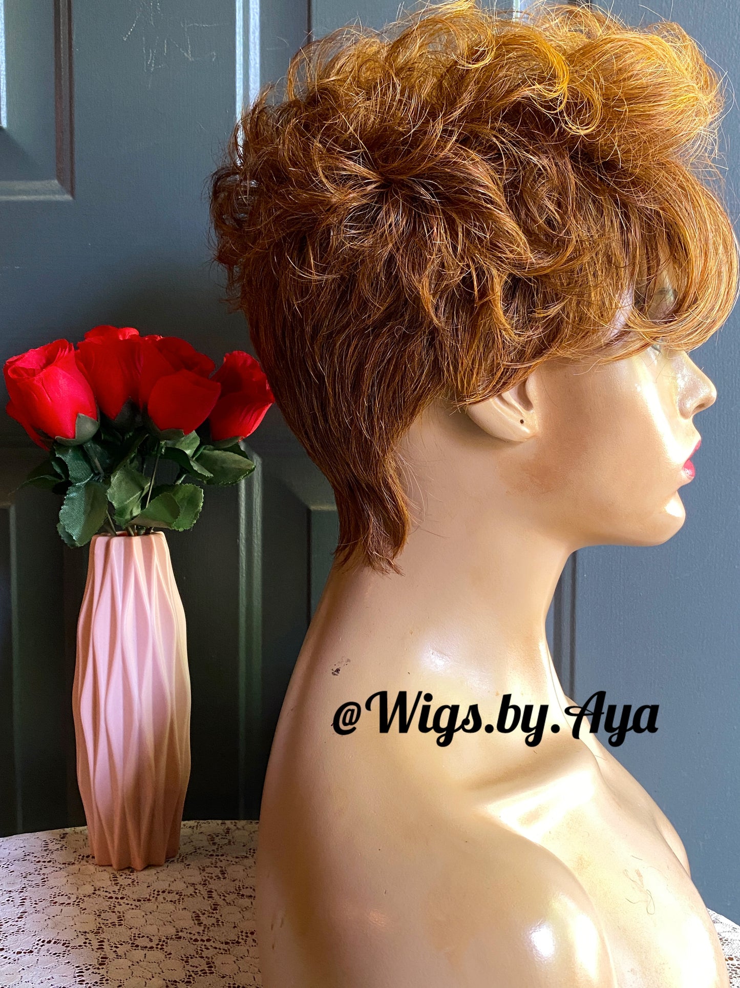 Pixie Cut human hair wig. (No Lace).