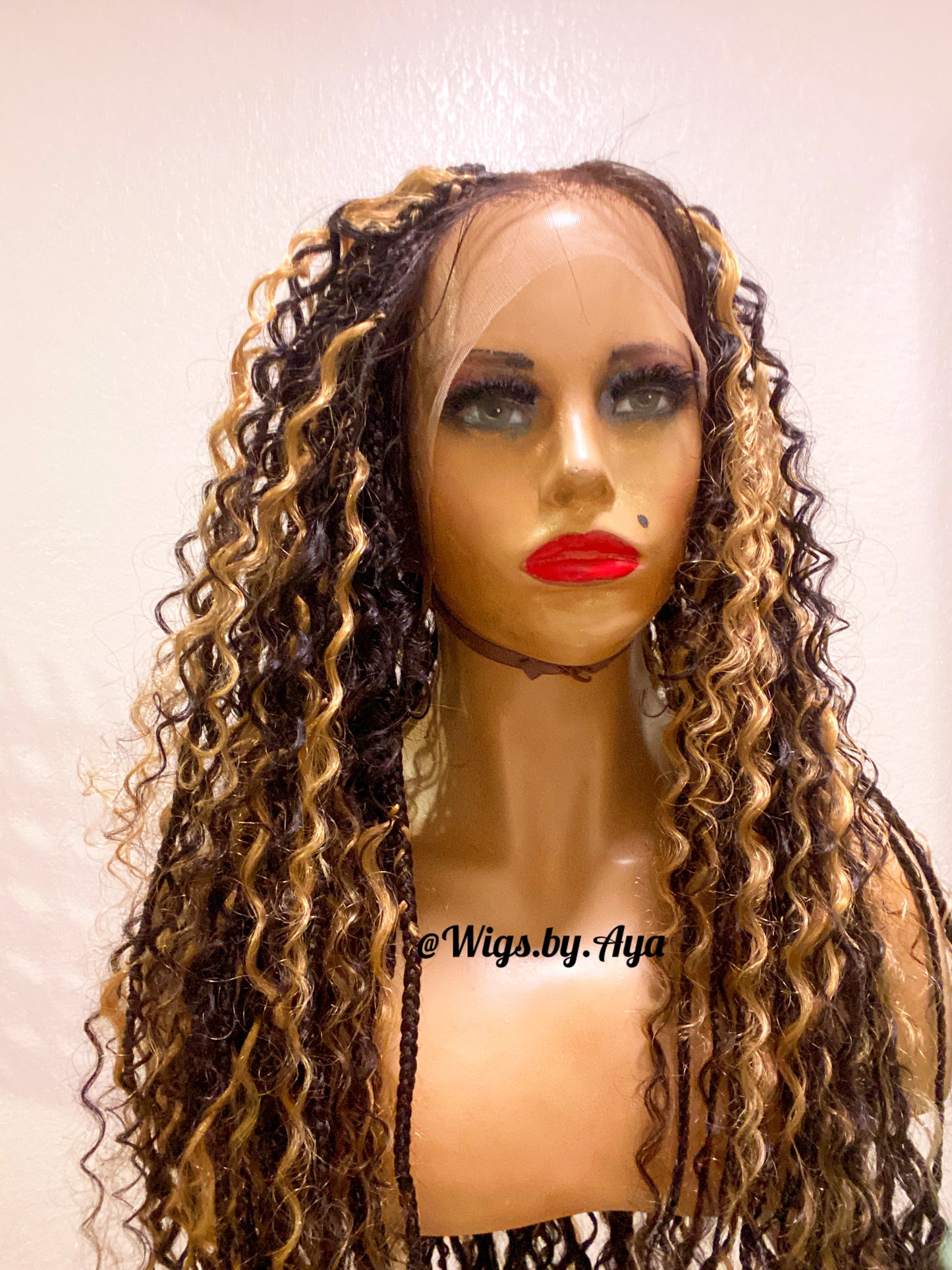 Full lace human hair boho braids.