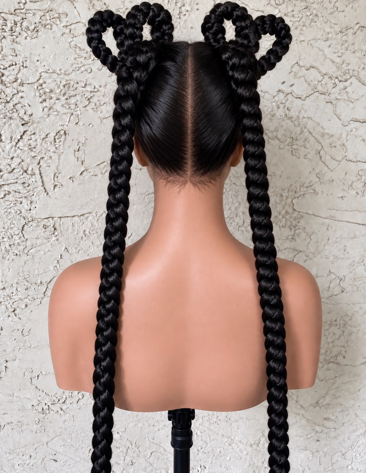 Luxury Long Braided Wig – Black Jumbo Braid Wig | Wigs by Aya