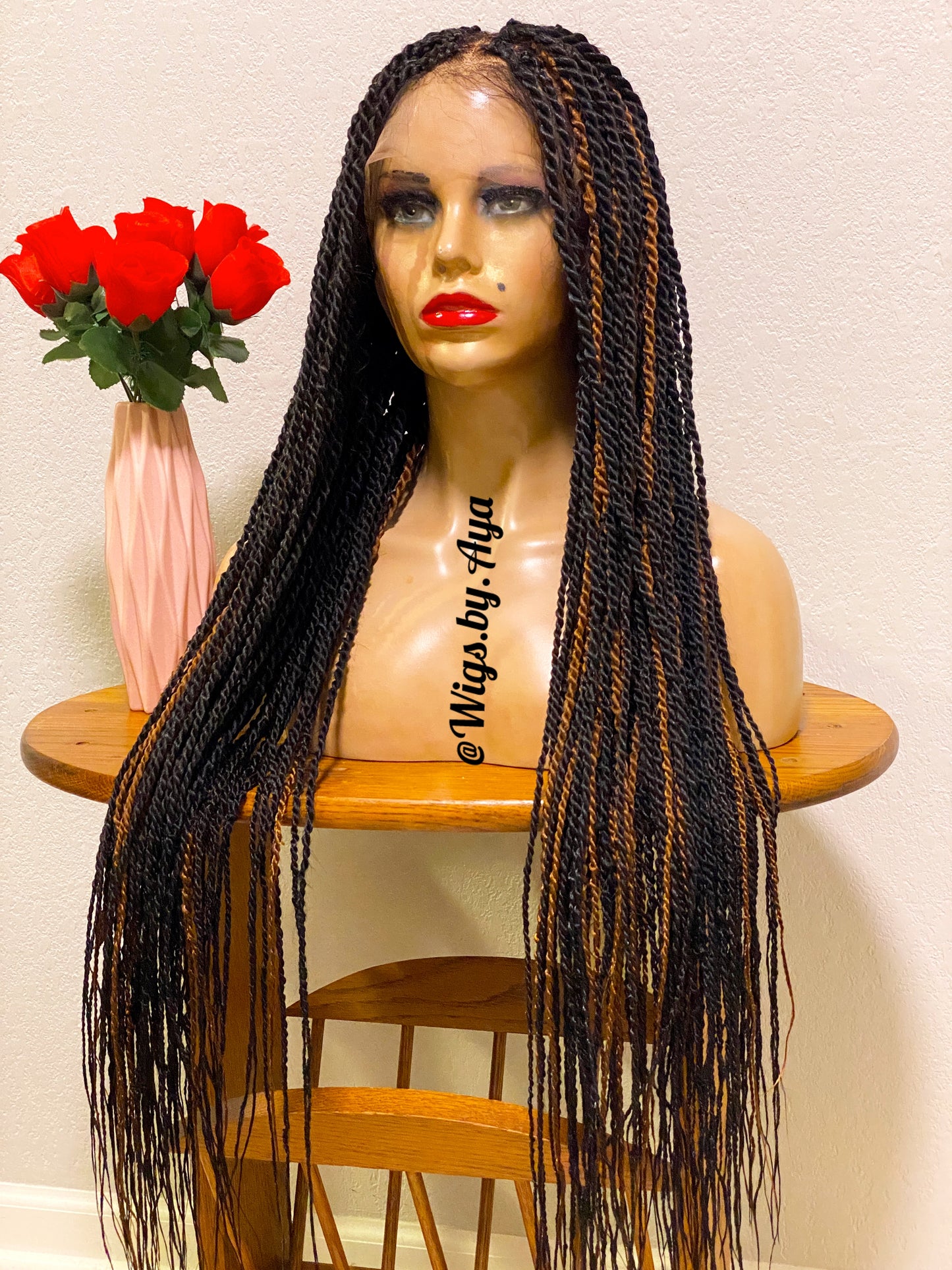 Full lace Senegalese Twists braided wig.