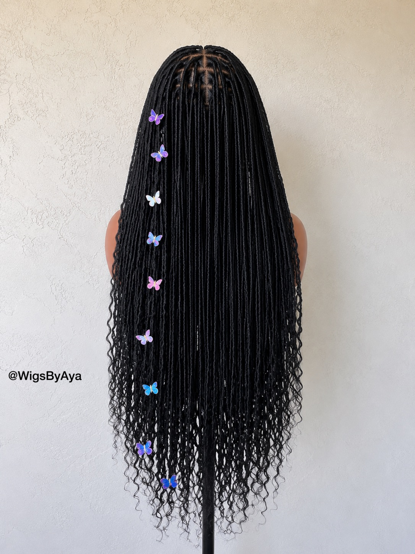 Handmade Full Lace Goddess Faux Loc Wig – Long Black Curly End Locs | Glueless Protective Wig