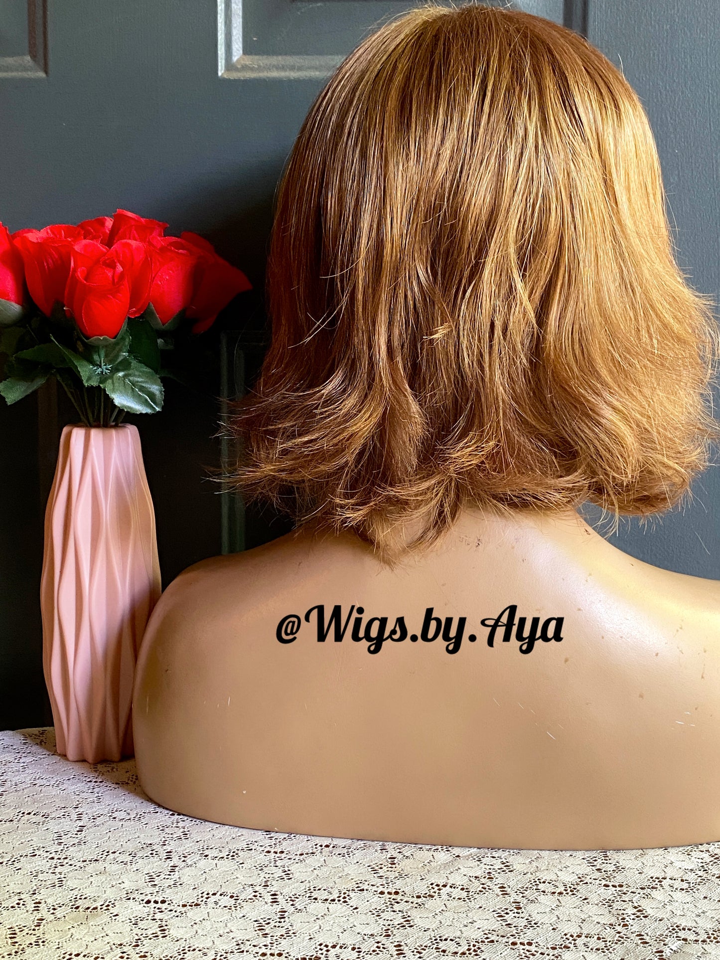 Short Bob human hair wig.
