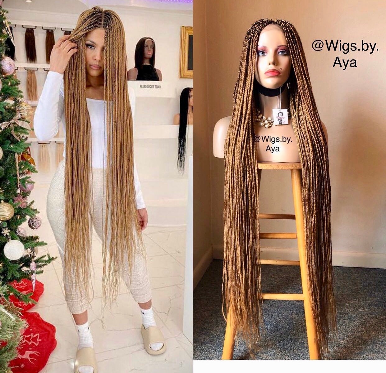 40" inches Full lace knotless braided wig.