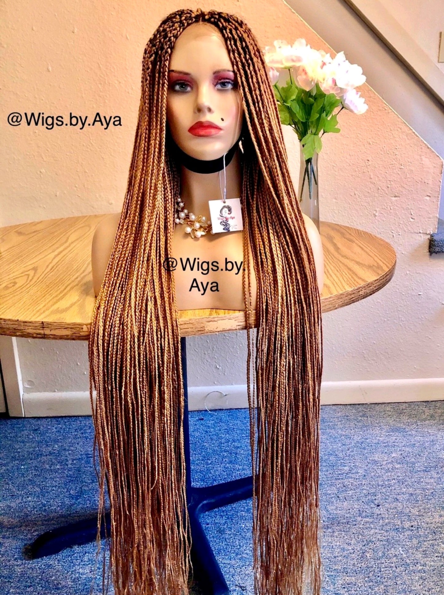 40" inches Full lace knotless braided wig.