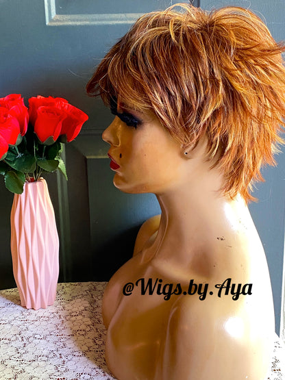 Pixie Cut human hair wig.