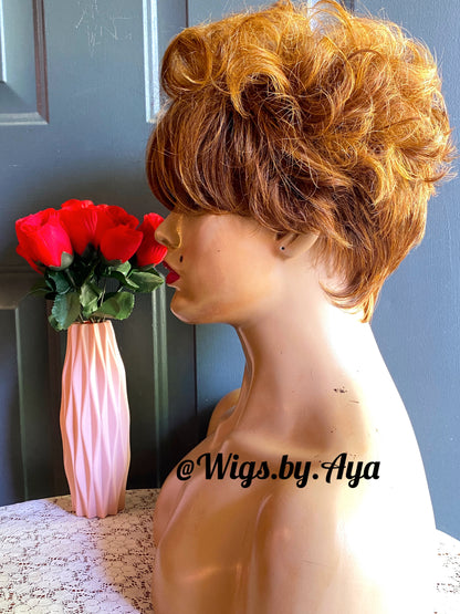 Pixie Cut human hair wig. (No Lace).
