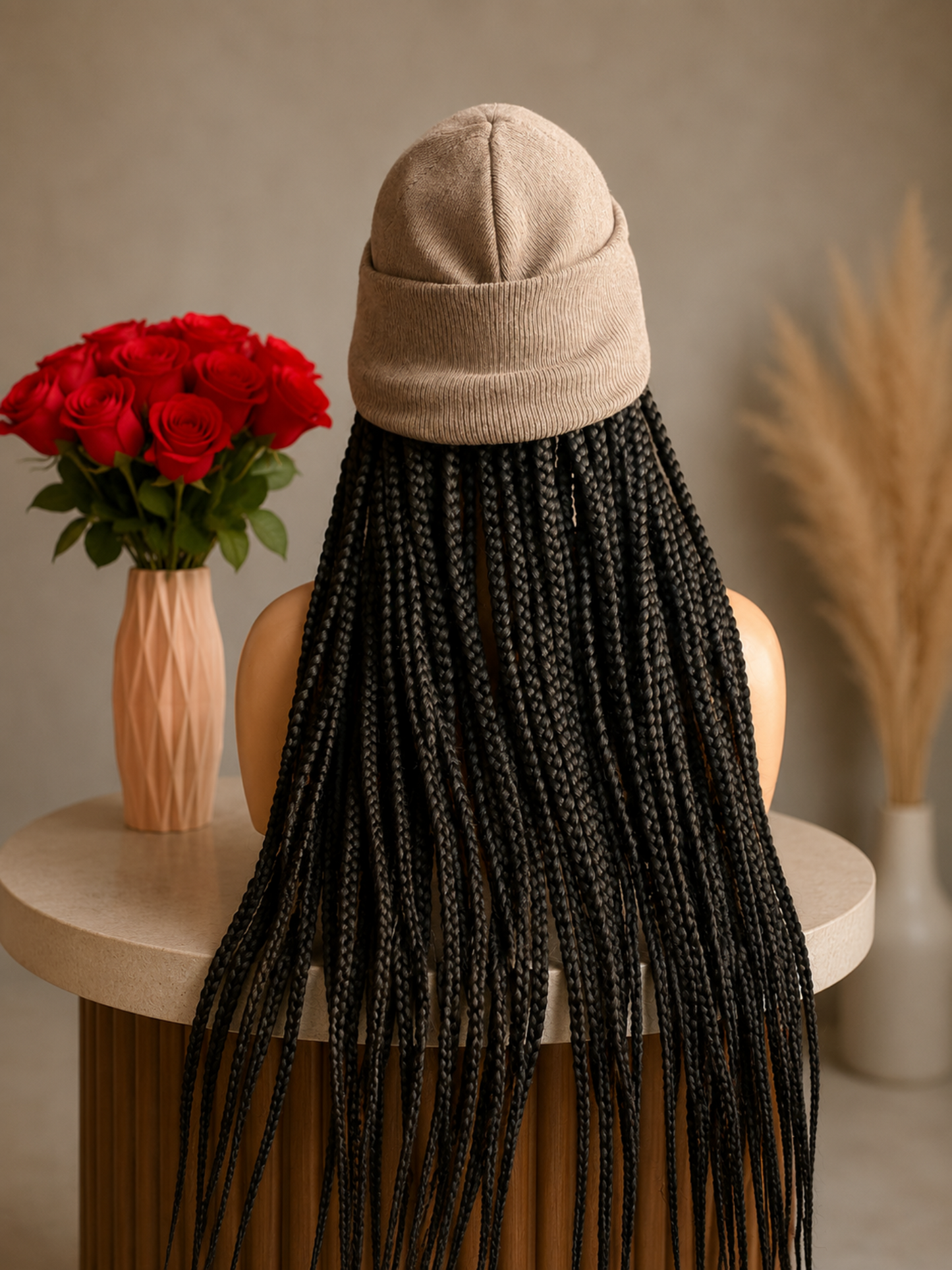 Beanie Hat braided wig.