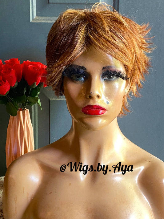 Pixie Cut human hair wig.