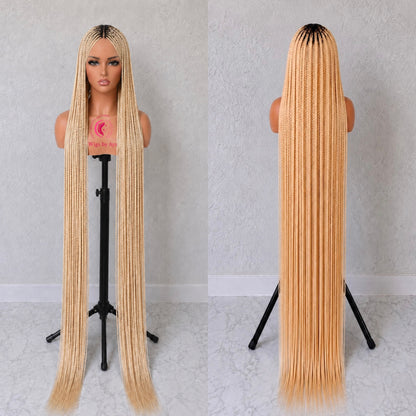 60-in Full Lace Small Knotless  Floor-Length Braided Wig - Fashion Hair Accessory for Daily Wear.