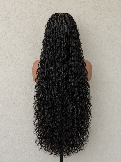 Full lace Human Hair Boho Braided Wig.