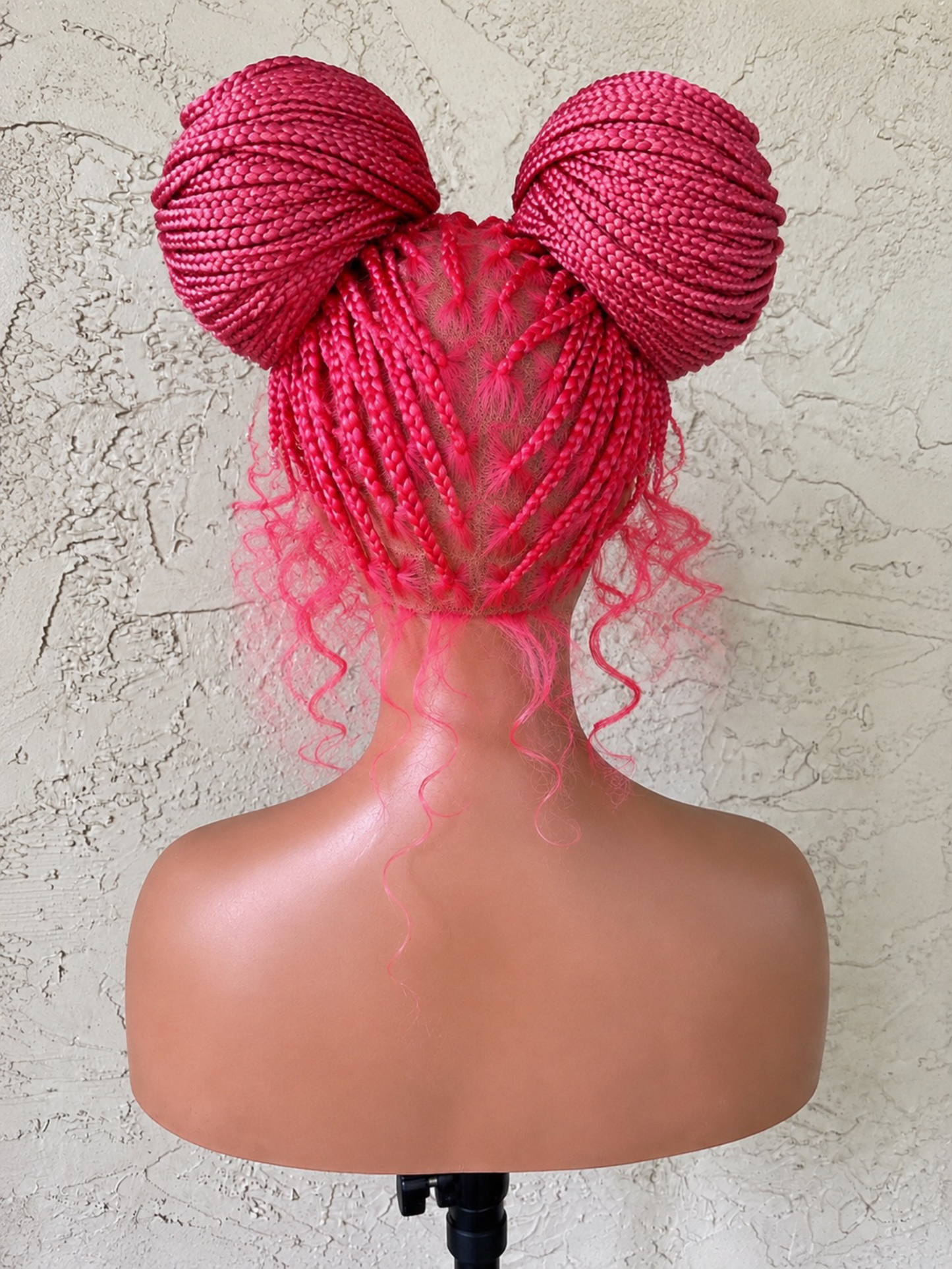 Full Lace Knotless Pink Braided wig. Made with Full Lace Human Hair.