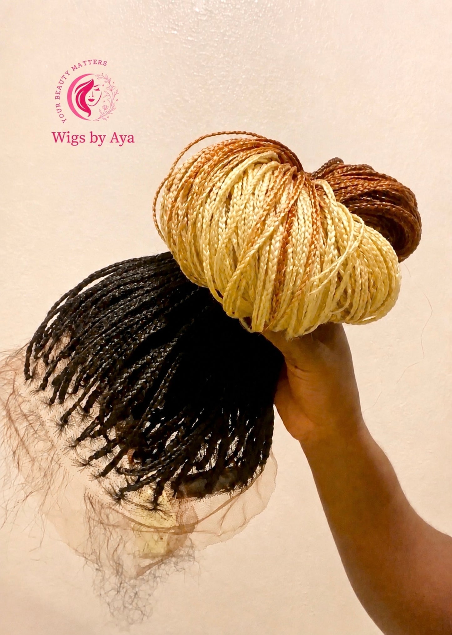 Full lace 3-tone small knotless braided wig.