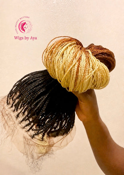 Full lace 3-tone small knotless braided wig.