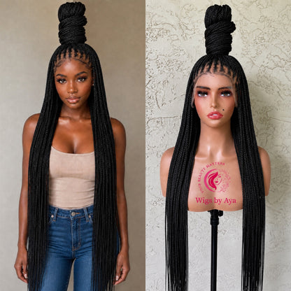 30” inches Full Kace Knotless Braided wig. Made with Full Lace Human Hair.