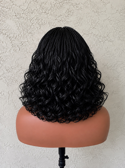 French Braids wig | Made with Human Hair Lace Frontal | French Braided Wig| Several Colors available