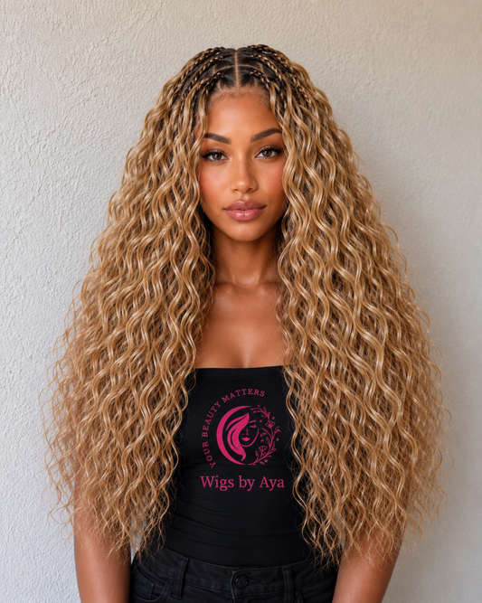 Full lace human hair Boho braided wig.  Fashion Accessories, Hair Extensions & Wigs, Brazilian Virgin Human Hair Full Lace Wigs, Brazilian Virgin Wigs.
