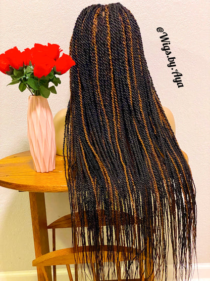 Full lace Senegalese Twists braided wig.