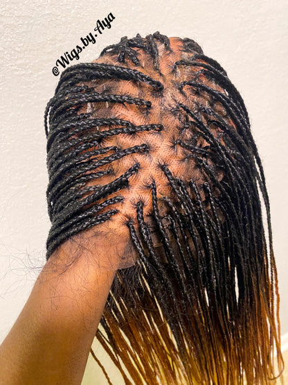 Full lace 3-tone small knotless braided wig.