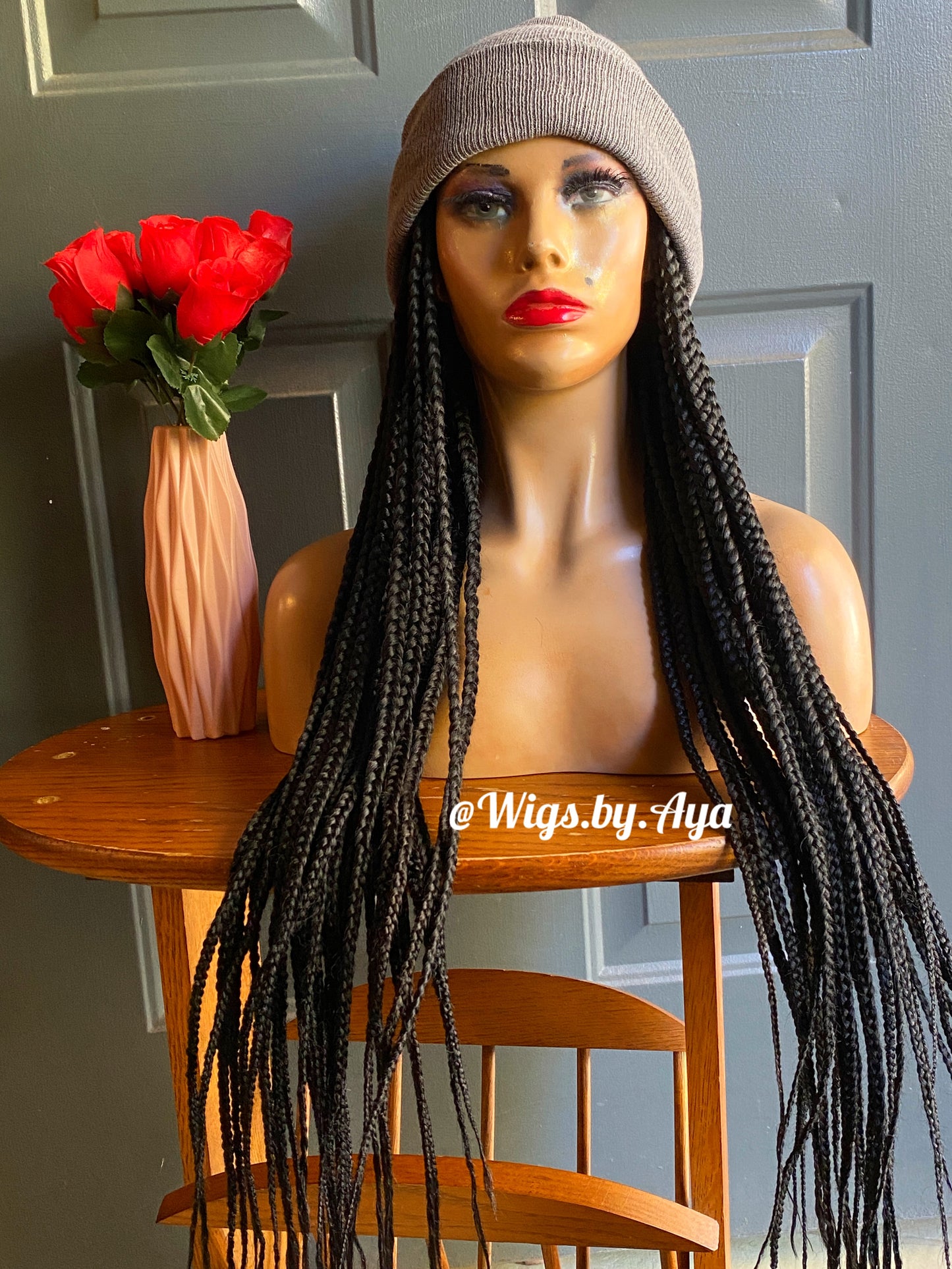 Beanie Hat braided wig.