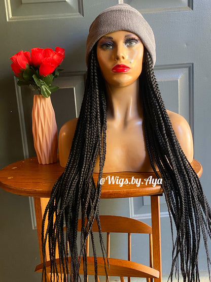 Beanie Hat braided wig.