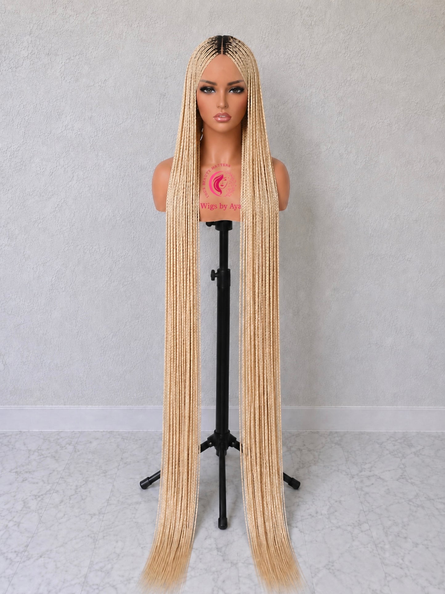 60-in Full Lace Small Knotless  Floor-Length Braided Wig - Fashion Hair Accessory for Daily Wear.