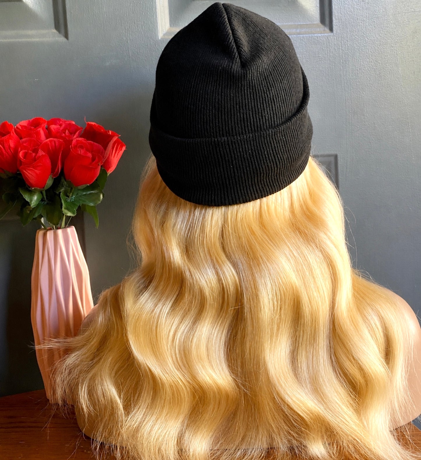Beanie Hat human hair wig.