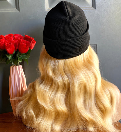 Beanie Hat human hair wig.