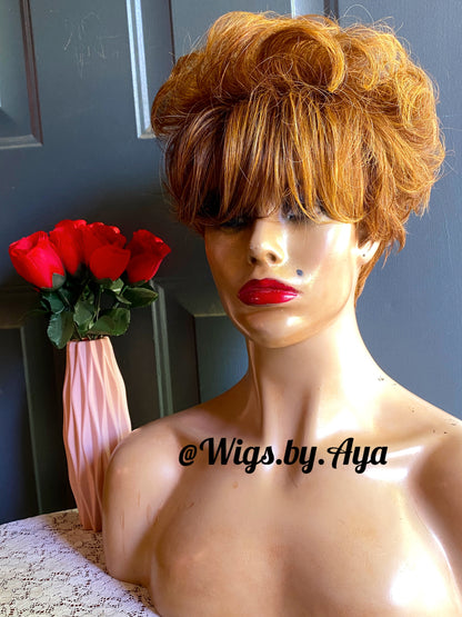 Pixie Cut human hair wig. (No Lace).