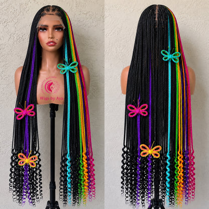 30-inch Luxury Full Lace Braided Wig with 3D Butterfly Braided Design, made with Full lace Human Hair.