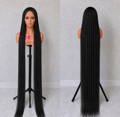 60-in Full Lace Small Knotless  Floor-Length Braided Wig - Fashion Hair Accessory for Daily Wear.