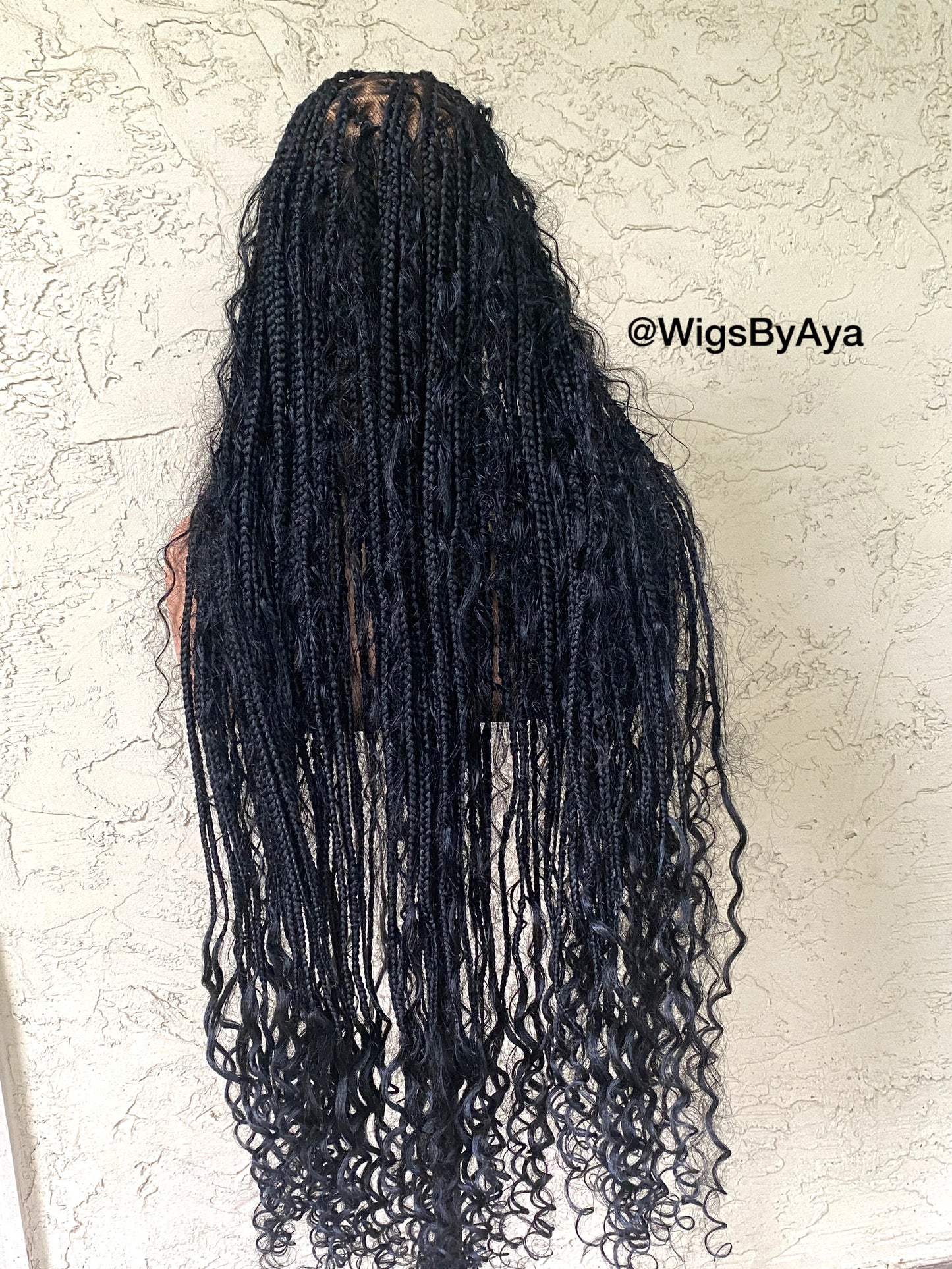 Full lace Human Hair Boho Braided Wig.