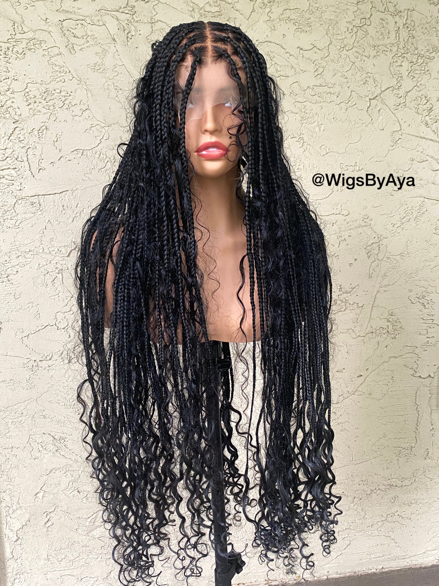 Full lace Human Hair Boho Braided Wig.