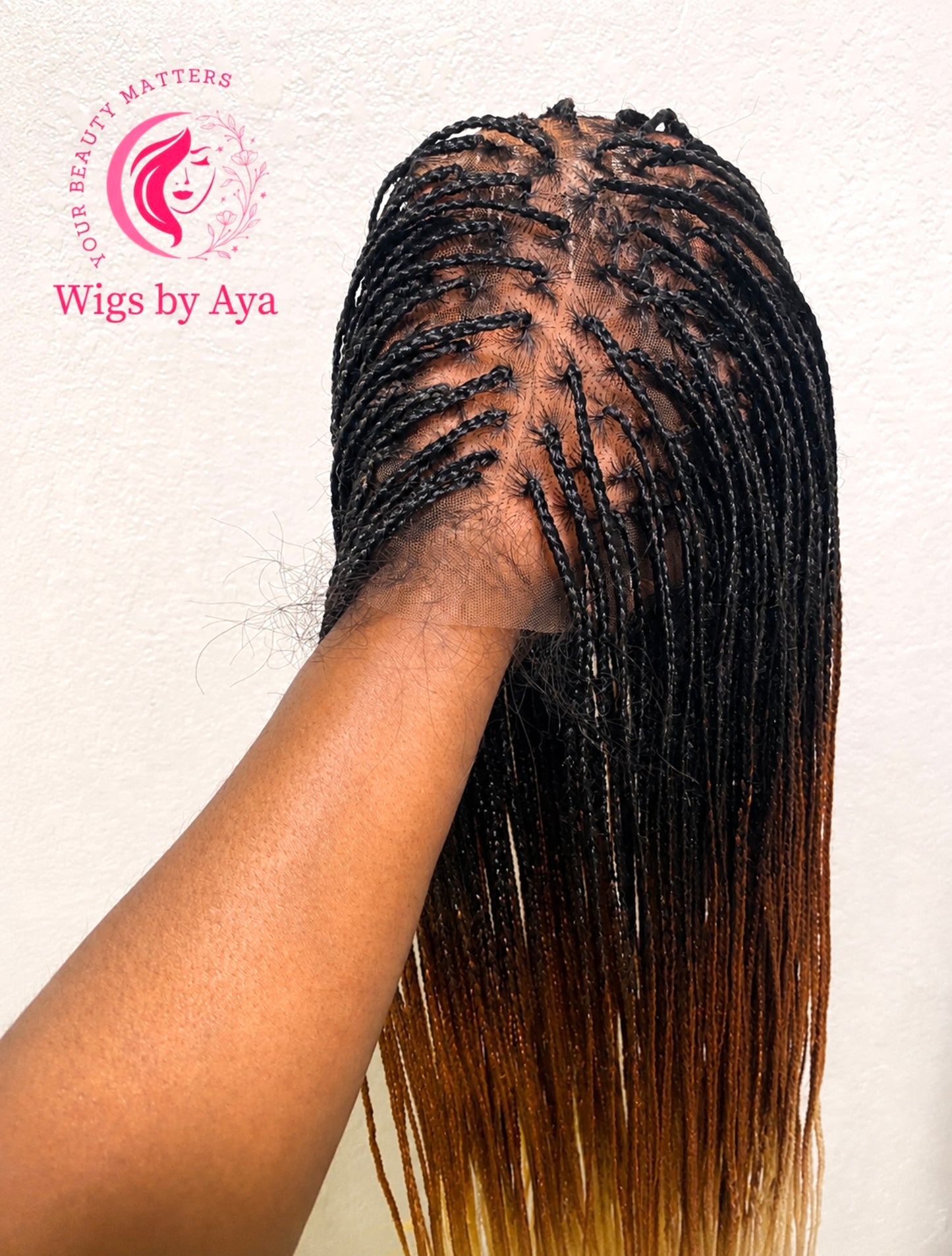 Full lace 3-tone small knotless braided wig.