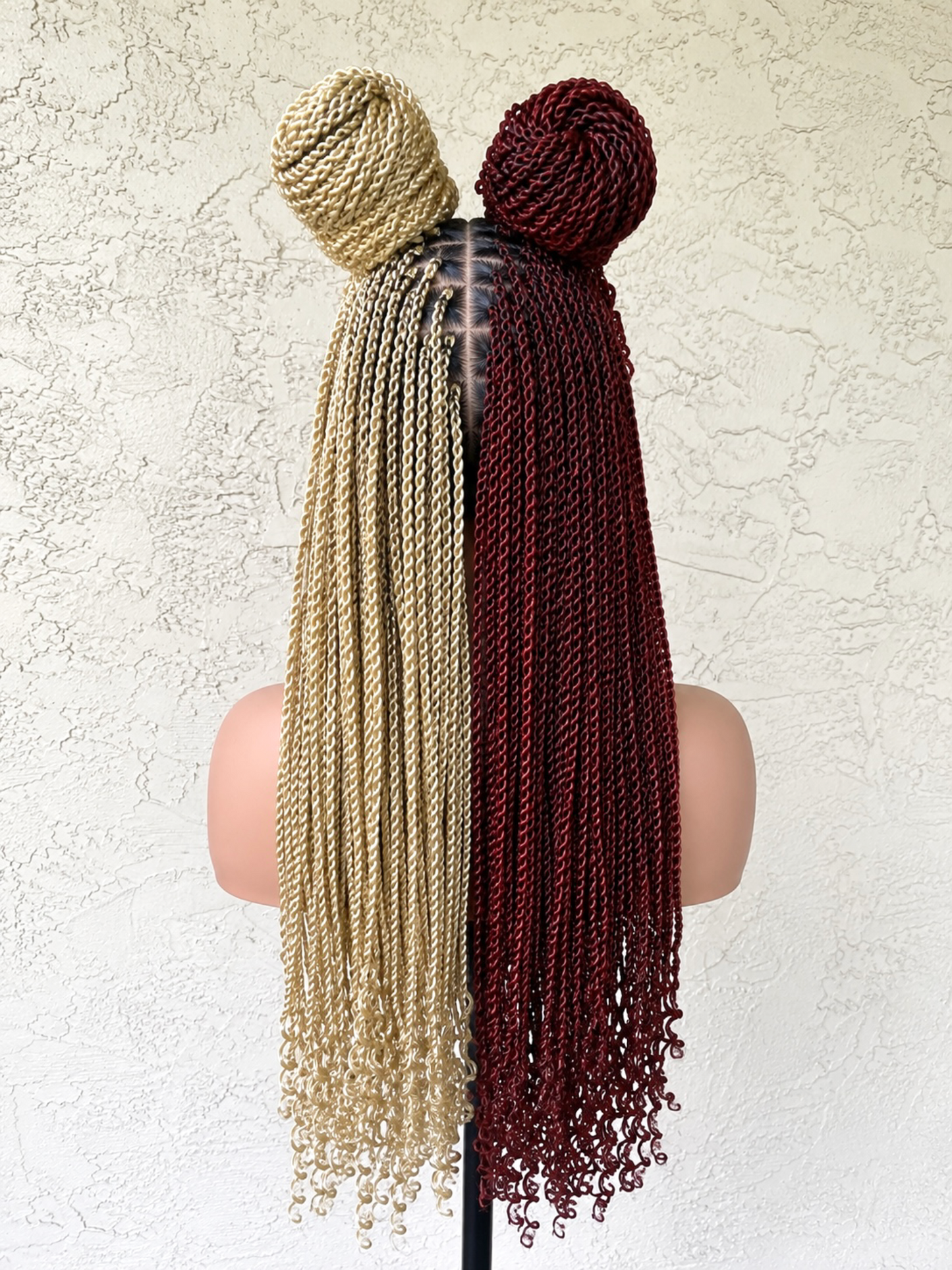 Full lace human hair 2-tone Senegalese twists wig. Made with Full Lace Human Hair.