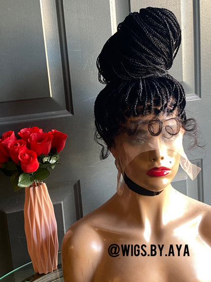 Full lace small knotless braided wig.