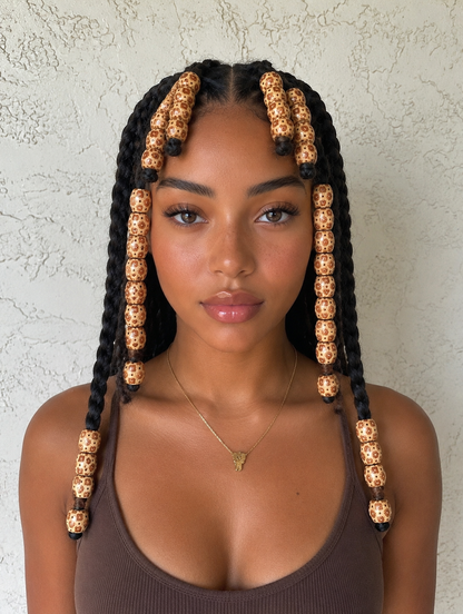 Handmade Beaded Braided Wig | Tribal Inspired Protective Full Lace Wig