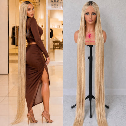 60-in Full Lace Small Knotless  Floor-Length Braided Wig - Fashion Hair Accessory for Daily Wear.
