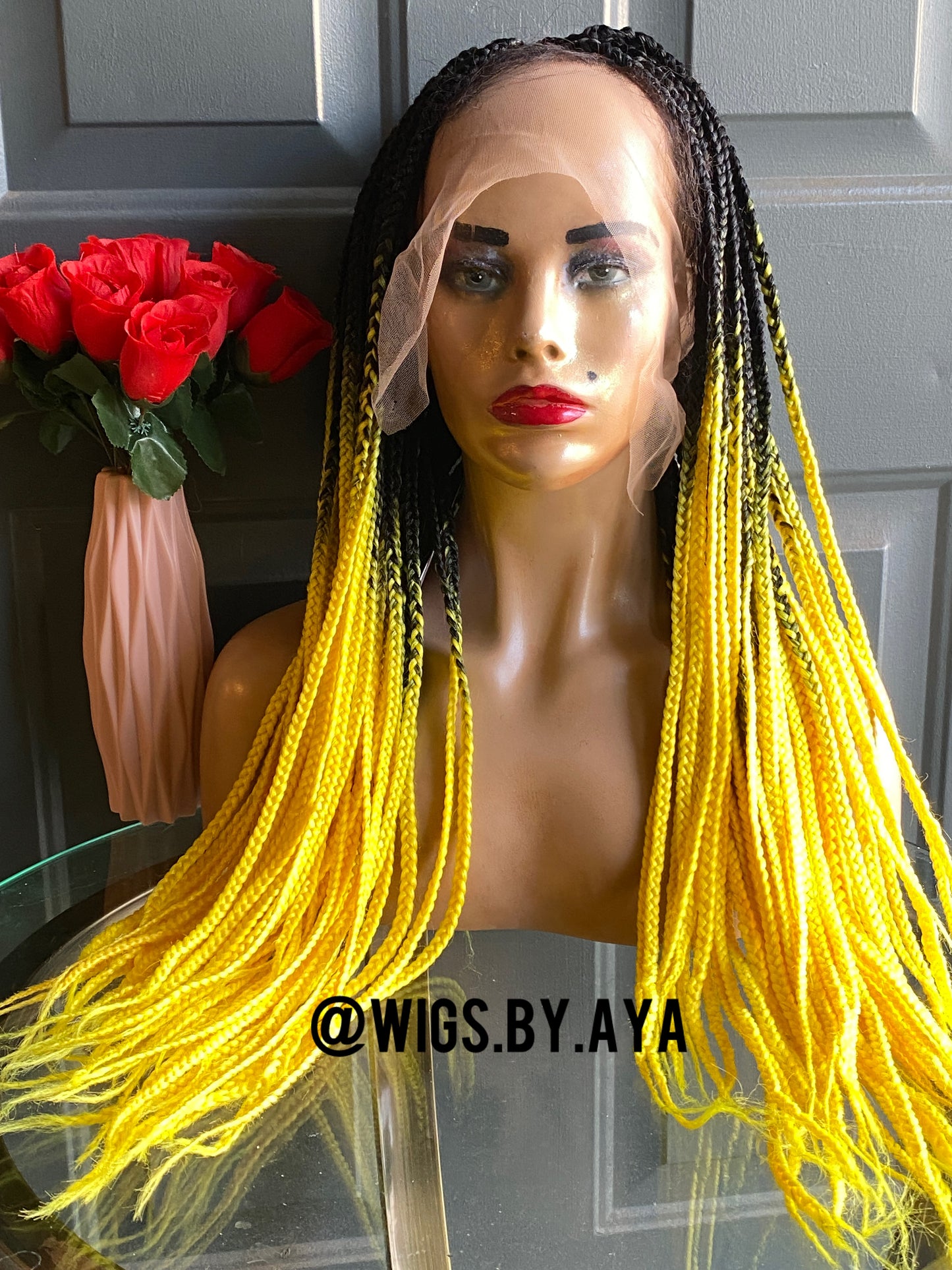 2 Tone full lace knotless braided wig.