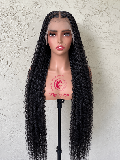 30-inches Lace Front Human Hair Boho Senegalese Twist Braids