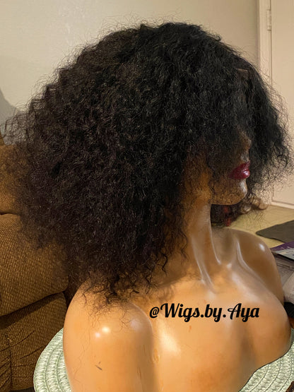 Deep wave human hair wig.