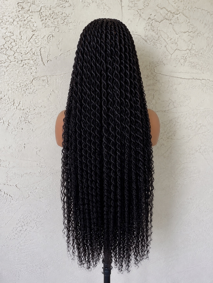 30-inches Lace Front Human Hair Boho Senegalese Twist Braids