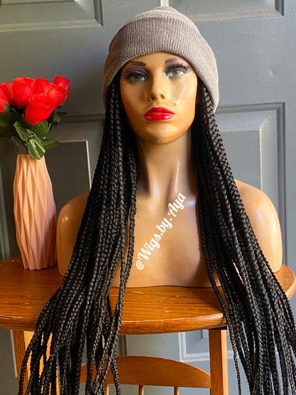 Beanie Hat braided wig.