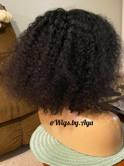 Deep wave human hair wig.