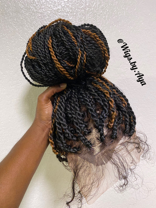 Full lace Senegalese Twists braided wig.